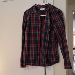 UNTUCKit Womens Red and Blue Plaid Shirt